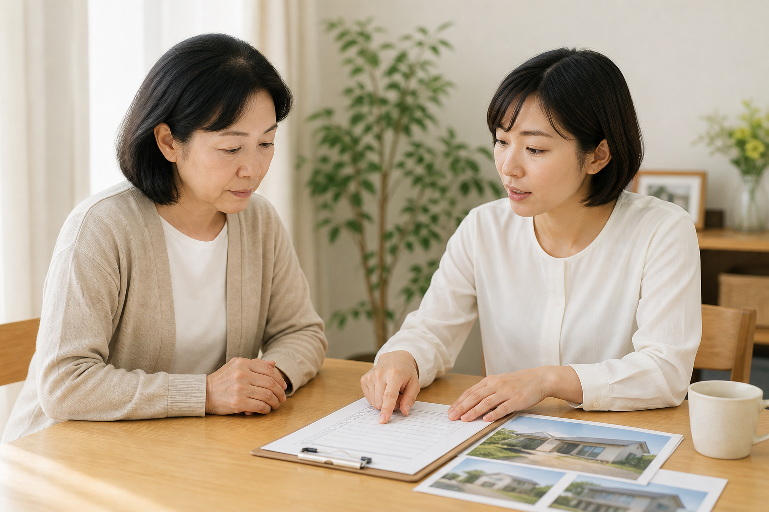 実家の状況を一緒に整理する相談場面