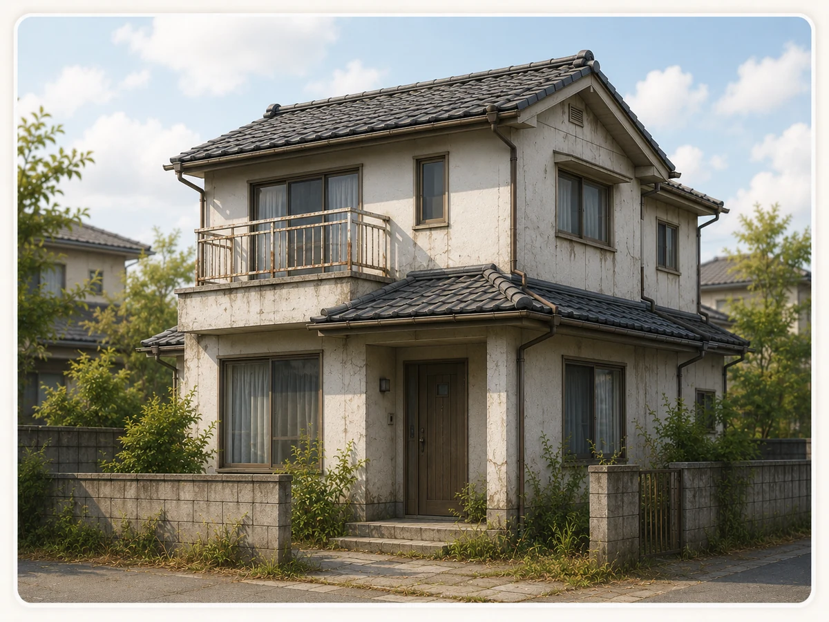 空き家の建物劣化が進むイメージ