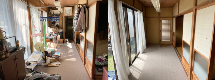 片付け前後の室内写真