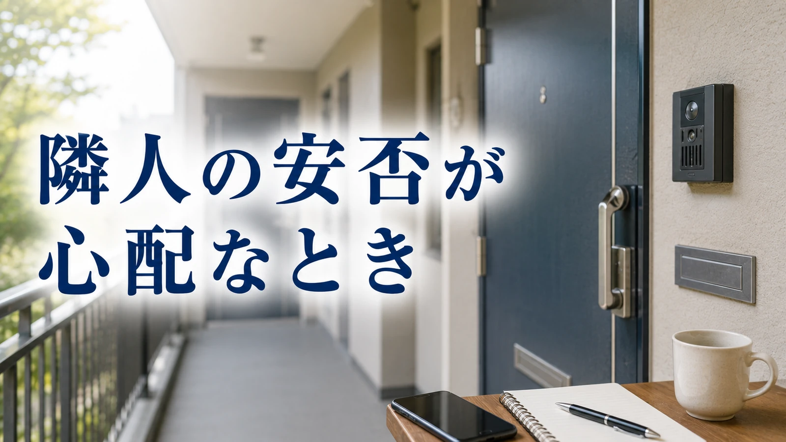 隣人の安否が心配なときの確認先と行動をイメージした室内