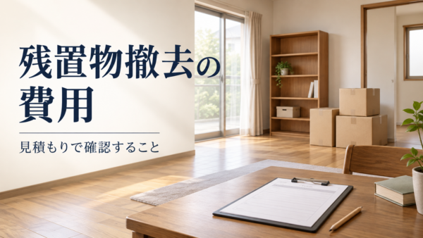 残置物撤去費用の見積もりを説明するイメージ